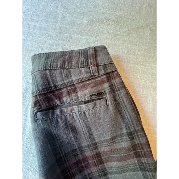 Volcom Frochickie Mid Rise Regular Fit Plaid Chino Pants Womens Size 24 - Picture 6 of 13
